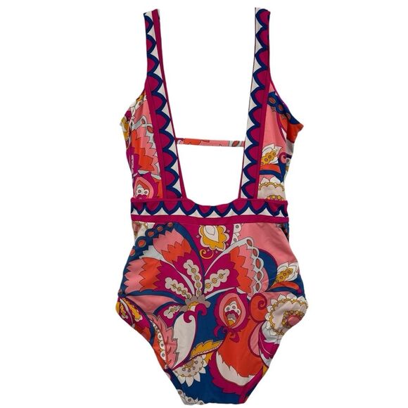 Trina Turk Sevilla V Plunge Strappy One Piece Swimsuit Sz. 14 - Picture 4 of 11